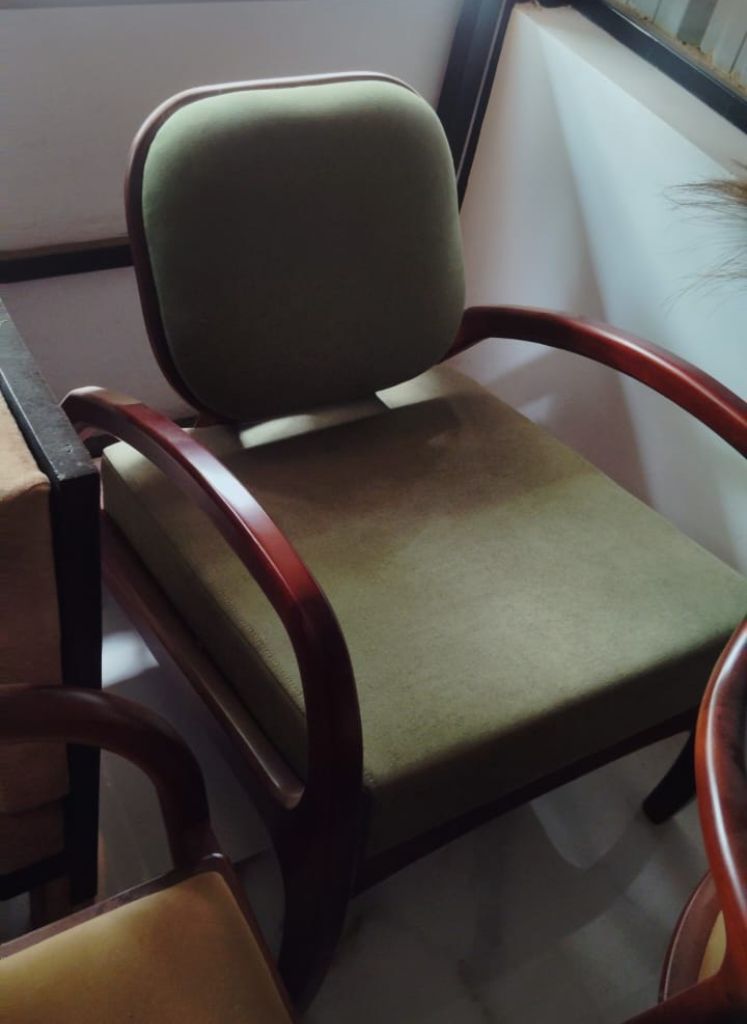 Designer Wooden Lounge Armchair – Premium Solid Wood Accent Chair with Cushioned Seat