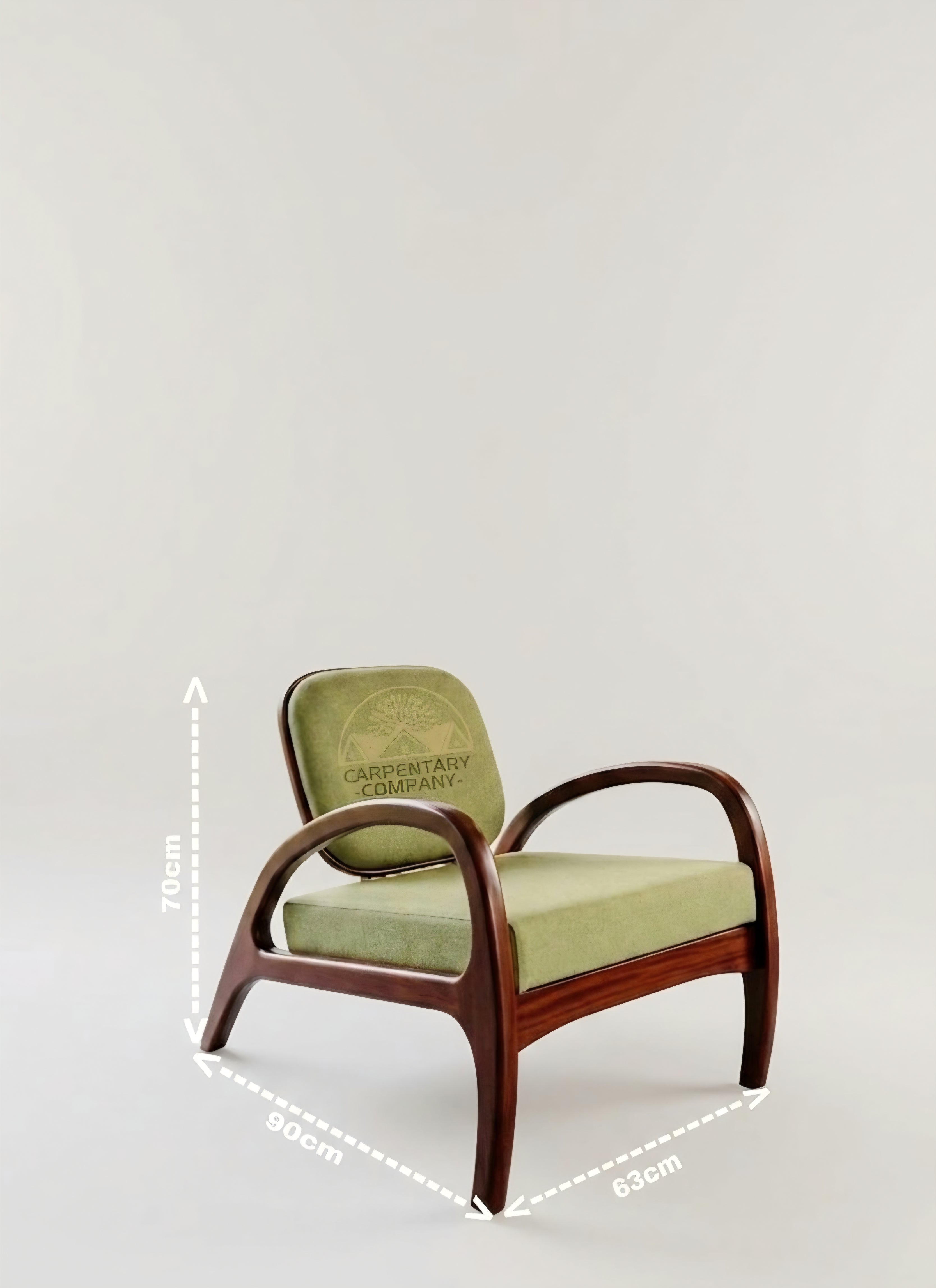 Designer Wooden Lounge Armchair – Premium Solid Wood Accent Chair with Cushioned Seat