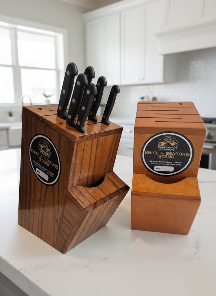 Mahogany Wood Knife Holder Stand