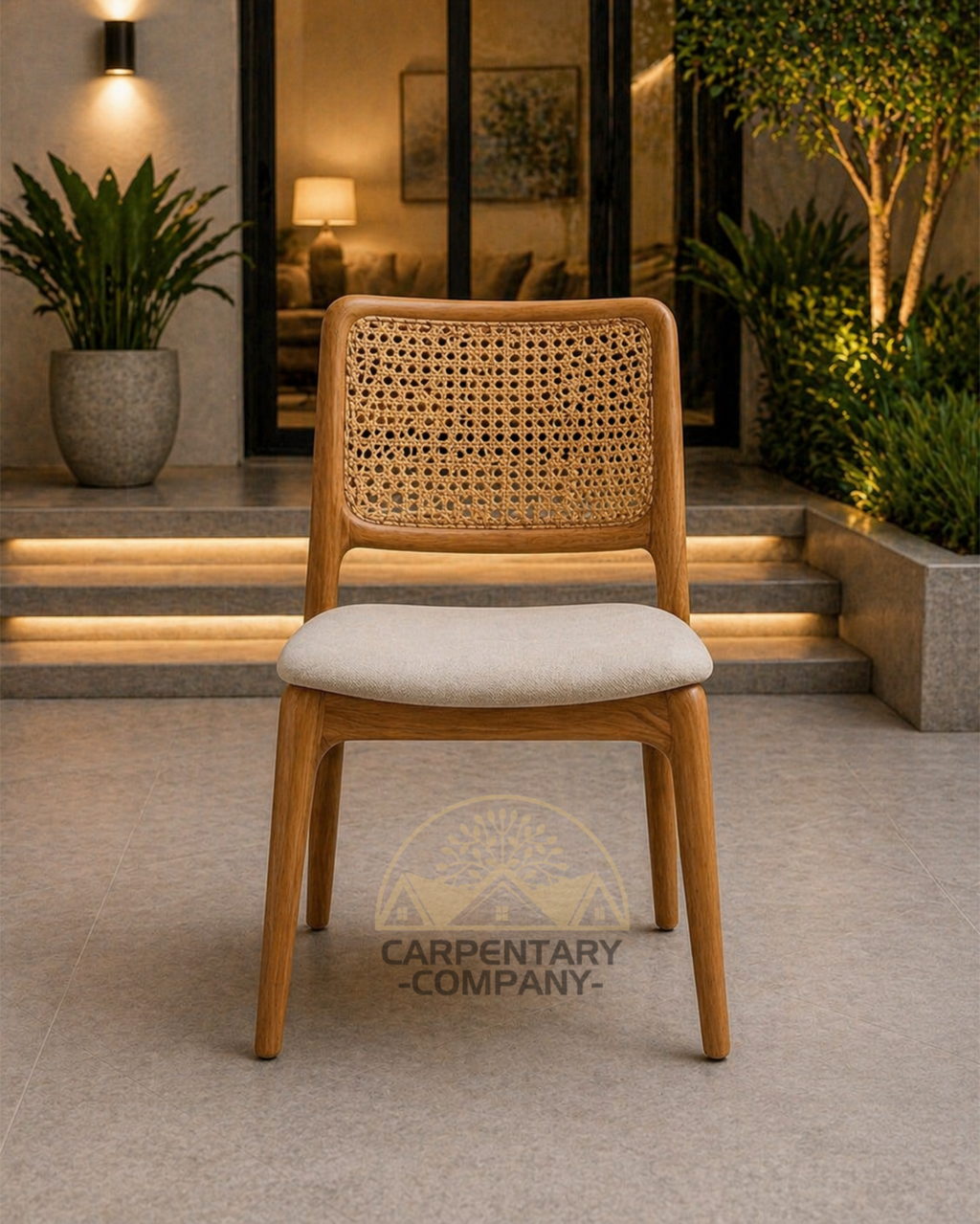 Cane Weave Wooden Dining Chair