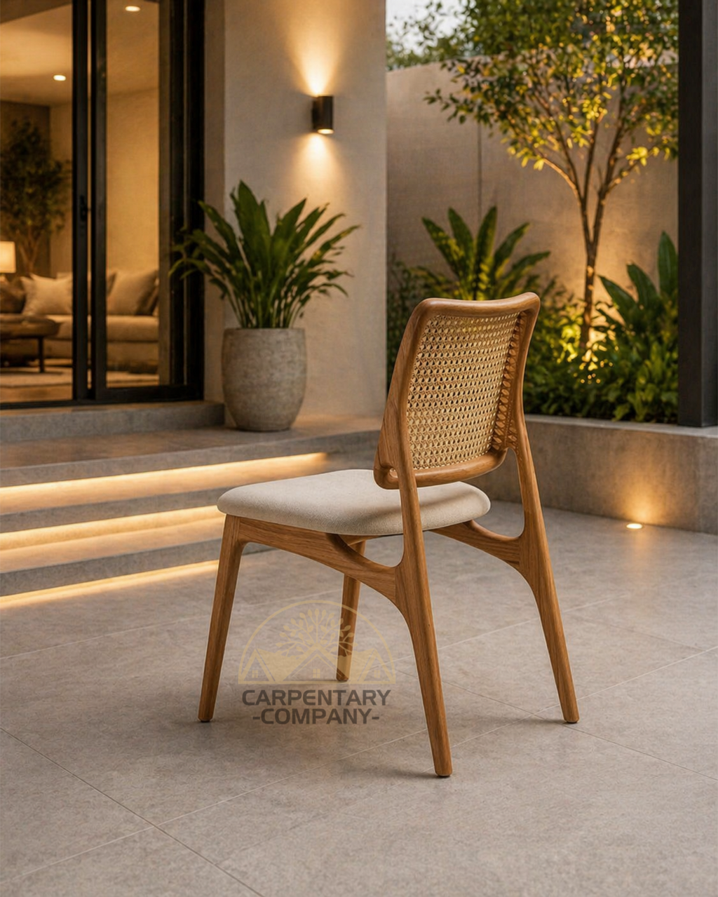 Cane Weave Wooden Dining Chair