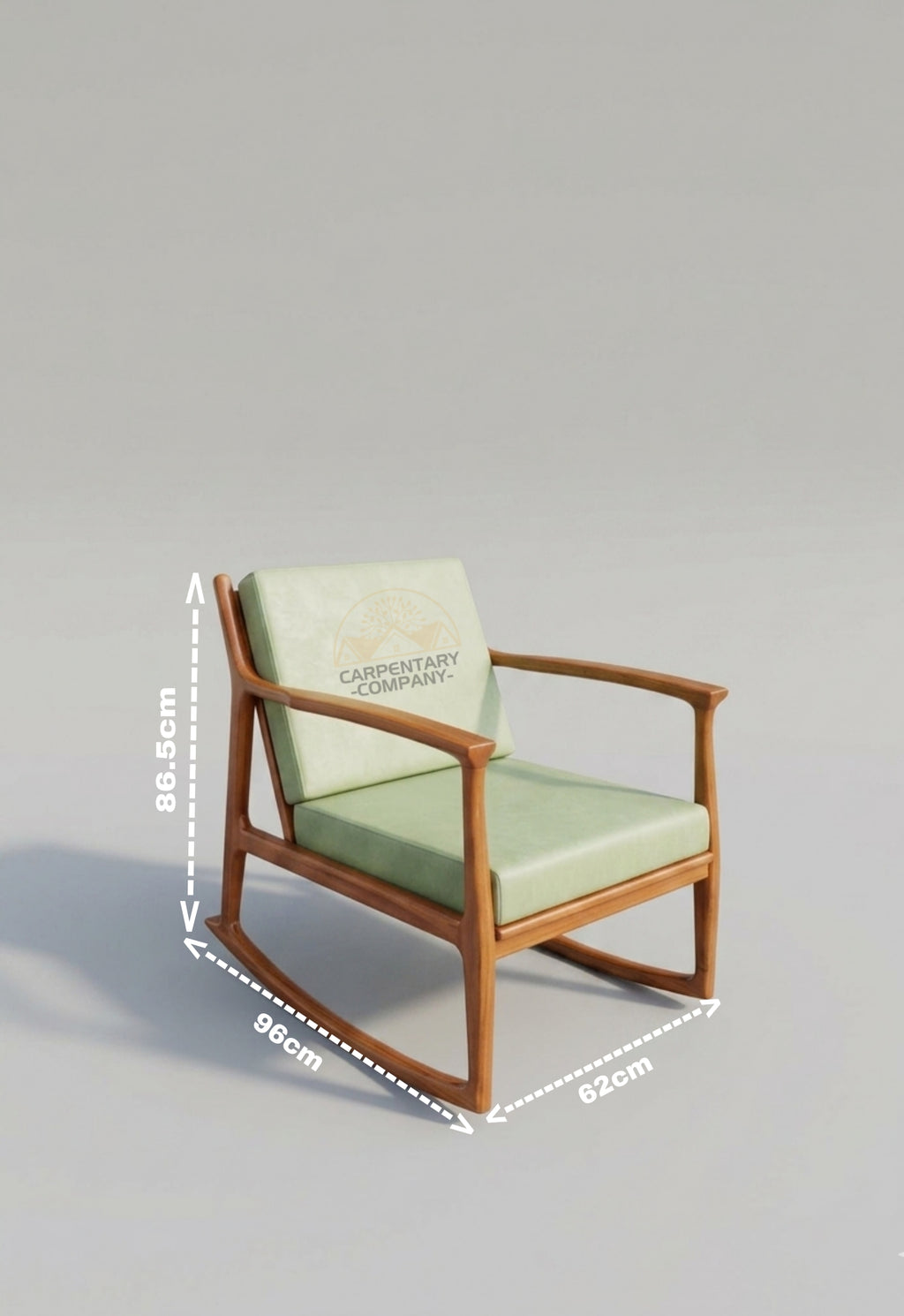 Modern Wooden Upholstered Armchair – Cushioned Office & Living Room Chair with Armrests