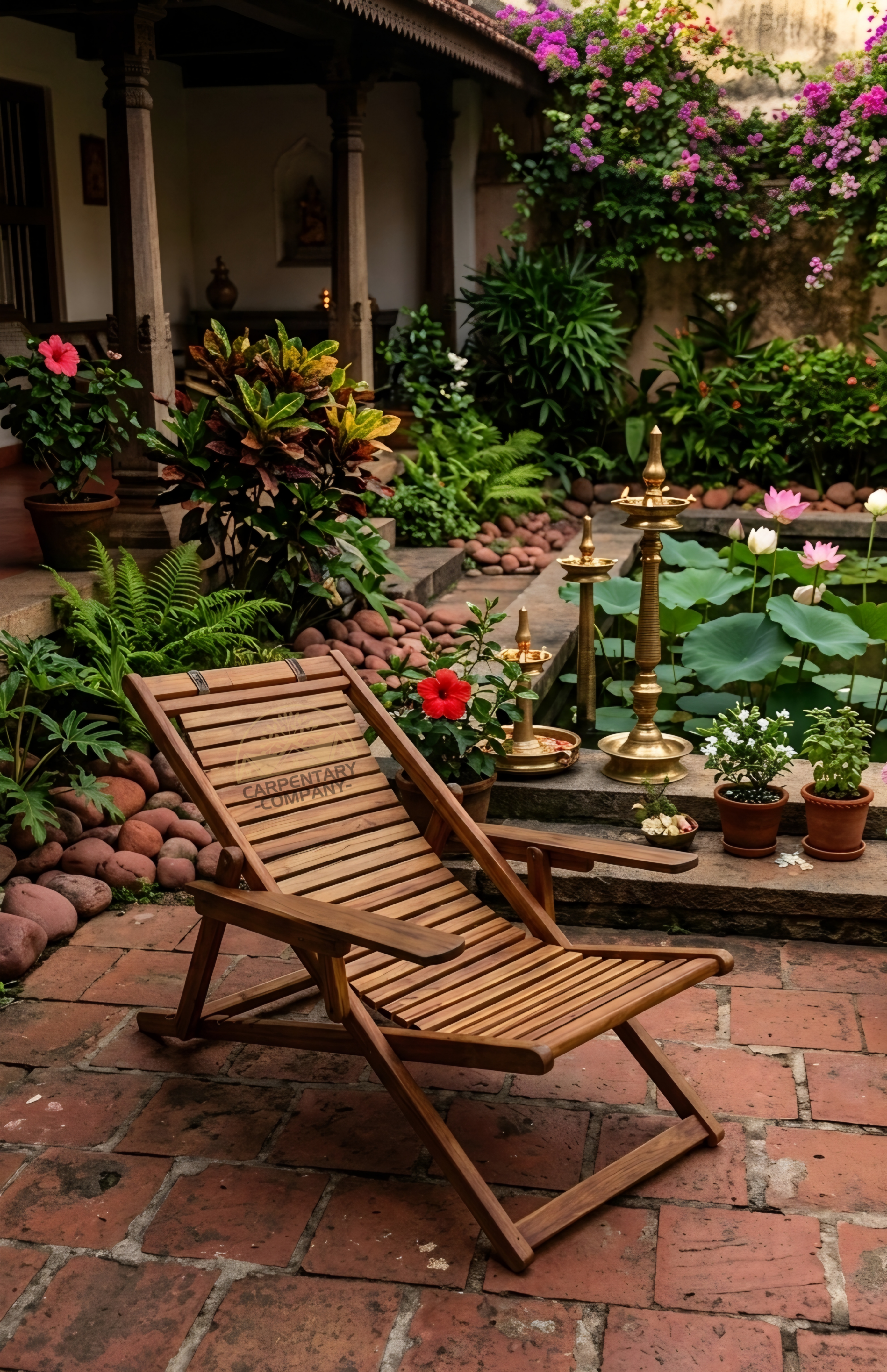Foldable Wooden Lounge Chair